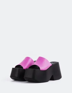 Platform-L'INTERVALLE Fidèle Fucshia Leather