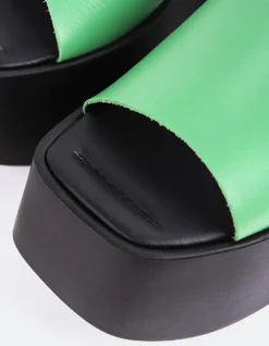 Platform-L'INTERVALLE Fidèle Green Leather