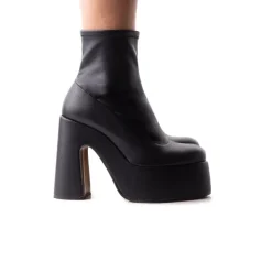 Platform|Ankle Boots-L'INTERVALLE Flash Black Stretch