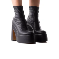Platform|Ankle Boots-L'INTERVALLE Flash Black Stretch