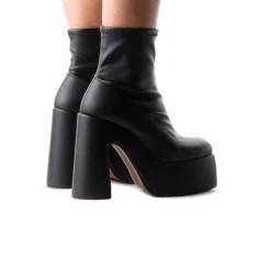 Platform|Ankle Boots-L'INTERVALLE Flash Black Stretch