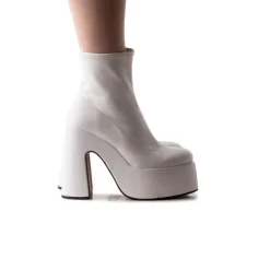 Platform|Ankle Boots-L'INTERVALLE Flash White Stretch