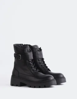 Lace-up|Ankle Boots-L'INTERVALLE Flensburg Black Leather