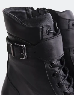 Lace-up|Ankle Boots-L'INTERVALLE Flensburg Black Leather