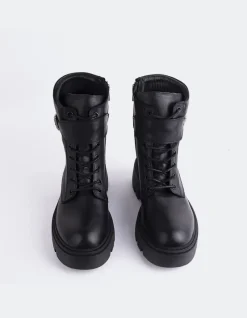 Lace-up|Ankle Boots-L'INTERVALLE Flensburg Black Leather