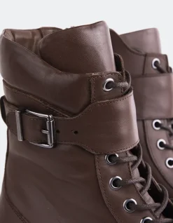 Lace-up|Ankle Boots-L'INTERVALLE Flensburg Brown Leather