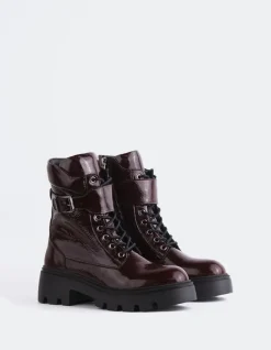 Lace-up|Ankle Boots-L'INTERVALLE Flensburg Burgundy Patent