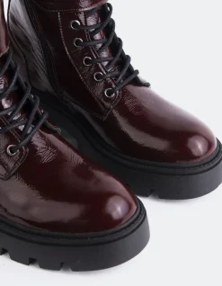 Lace-up|Ankle Boots-L'INTERVALLE Flensburg Burgundy Patent