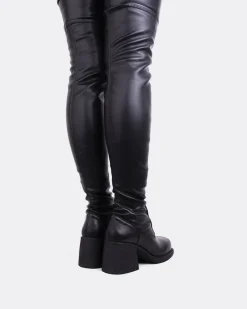 Over-the-knee|Stretch-L'INTERVALLE Fontaine Black Stretch