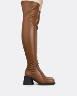 Over-the-knee|Stretch-L'INTERVALLE Fontaine Tan Stretch