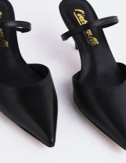 Mules-L'INTERVALLE Forsythia Black Leather