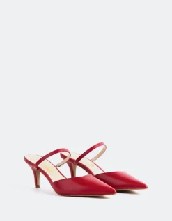 Mules-L'INTERVALLE Forsythia Red Leather