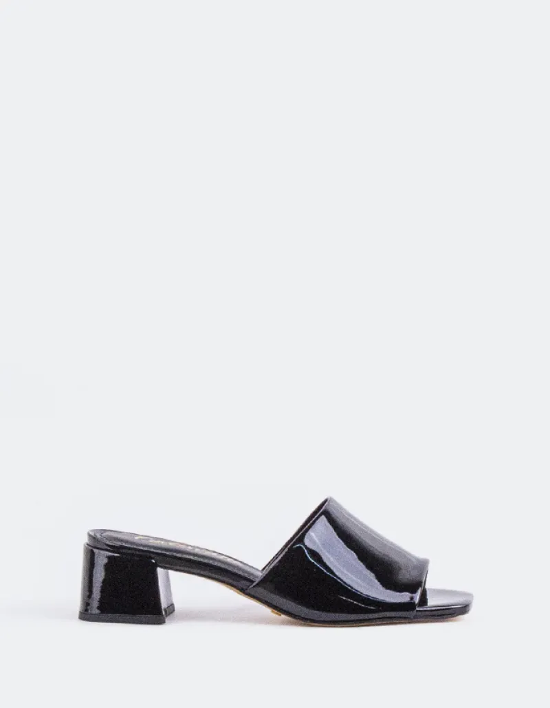 Mid Heels|Mules-L'INTERVALLE Fortunata Black Naplack