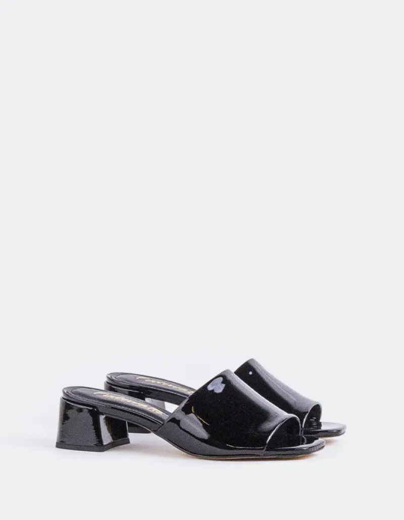 Mid Heels|Mules-L'INTERVALLE Fortunata Black Naplack