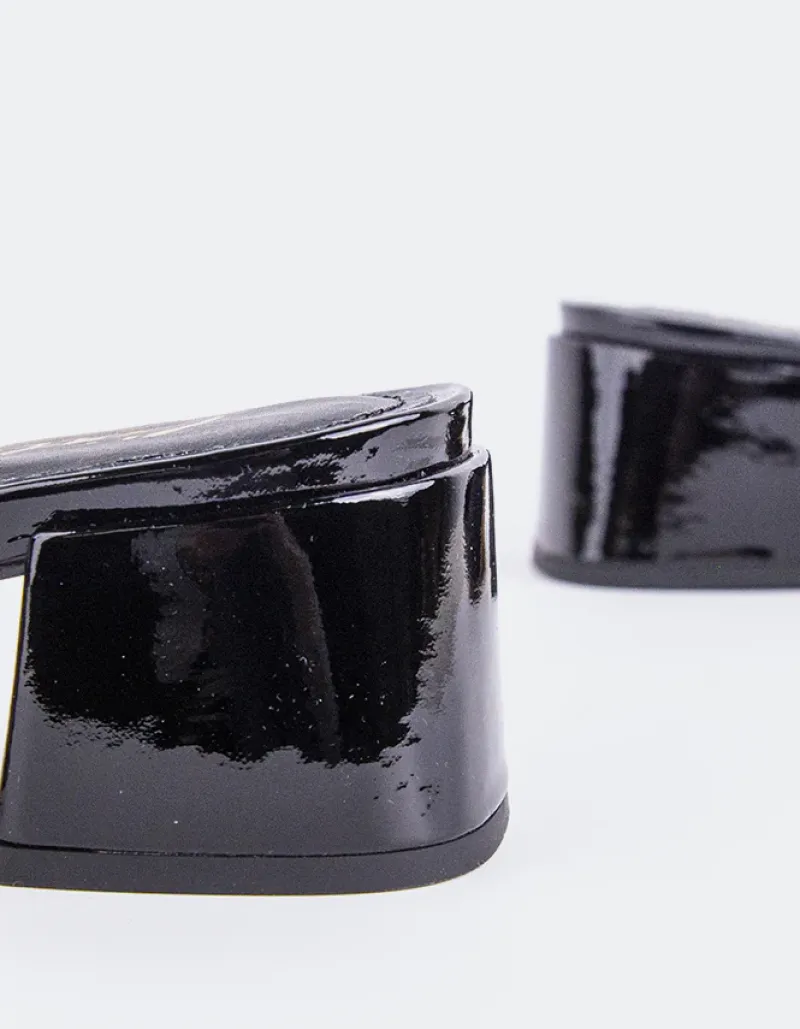 Mid Heels|Mules-L'INTERVALLE Fortunata Black Naplack