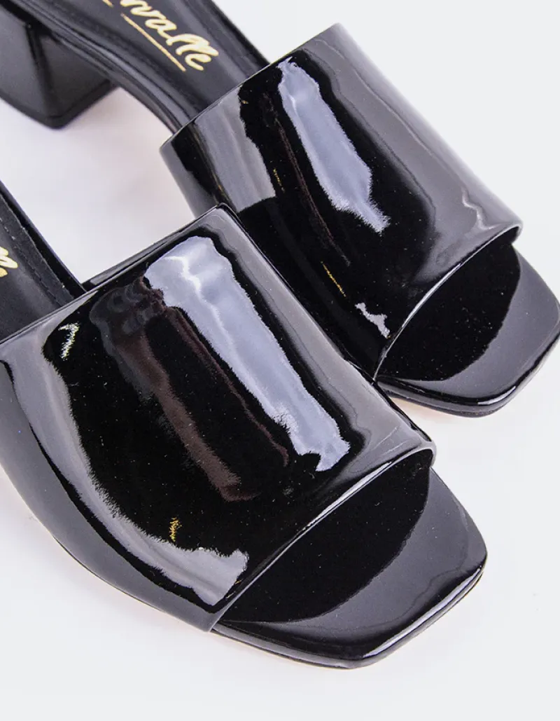 Mid Heels|Mules-L'INTERVALLE Fortunata Black Naplack