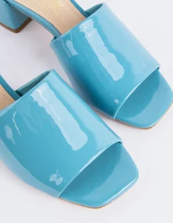 Mid Heels|Mules-L'INTERVALLE Fortunata Blue Naplack