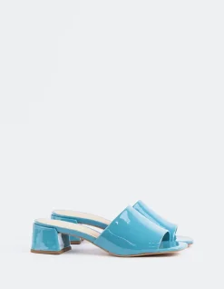 Mid Heels|Mules-L'INTERVALLE Fortunata Blue Naplack