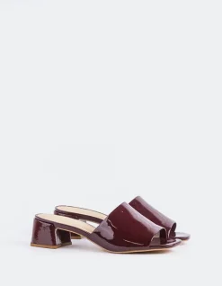 Mid Heels|Mules-L'INTERVALLE Fortunata Burgundy Patent