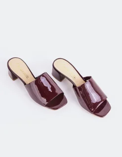 Mid Heels|Mules-L'INTERVALLE Fortunata Burgundy Patent