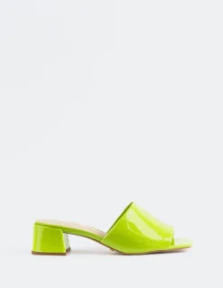Mid Heels|Mules-L'INTERVALLE Fortunata Green Naplack