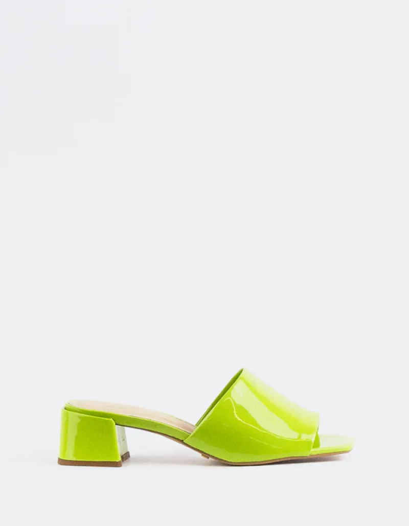 Mid Heels|Mules-L'INTERVALLE Fortunata Green Naplack