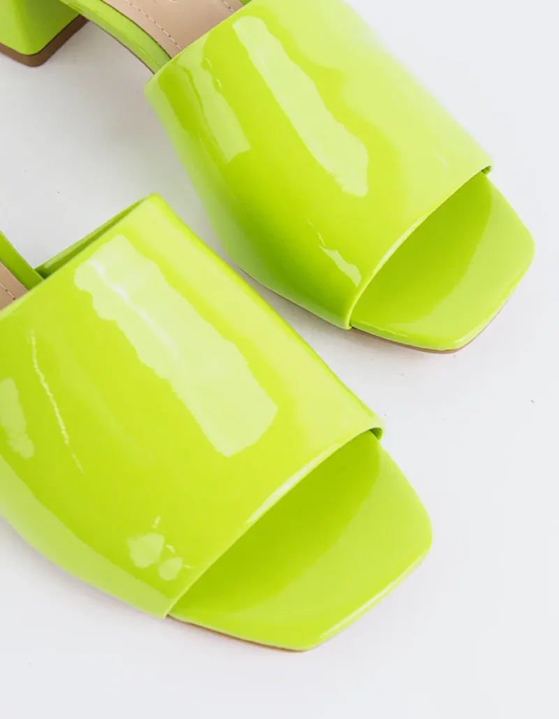 Mid Heels|Mules-L'INTERVALLE Fortunata Green Naplack