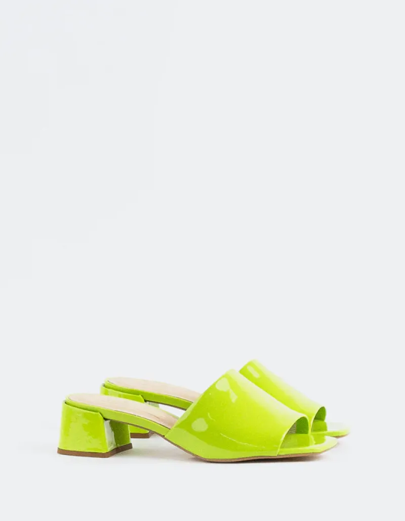 Mid Heels|Mules-L'INTERVALLE Fortunata Green Naplack