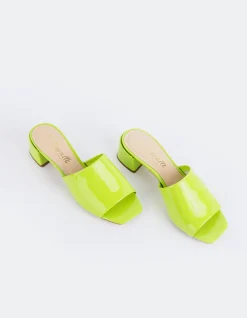 Mid Heels|Mules-L'INTERVALLE Fortunata Green Naplack