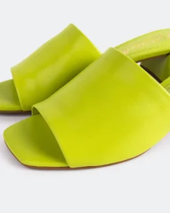 Mid Heels|Mules-L'INTERVALLE Fortunata Light Green Leather