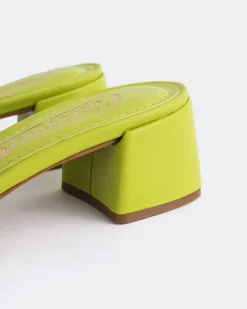 Mid Heels|Mules-L'INTERVALLE Fortunata Light Green Leather