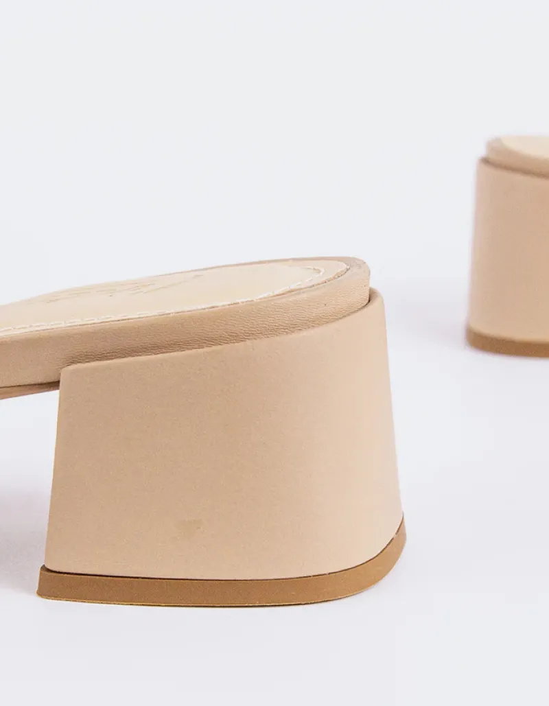 Mid Heels|Mules-L'INTERVALLE Fortunata Nude Leather