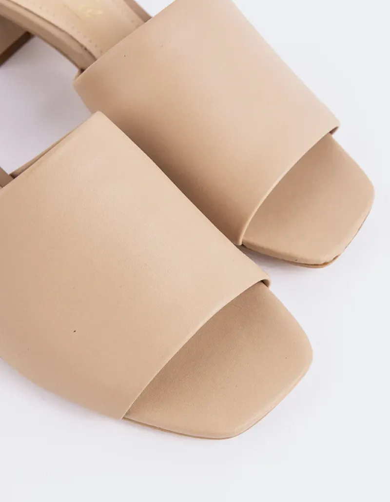 Mid Heels|Mules-L'INTERVALLE Fortunata Nude Leather