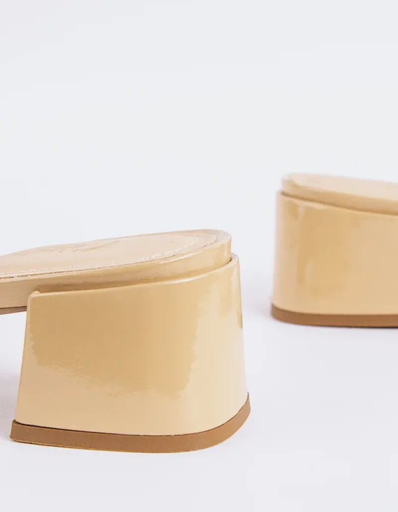 Mid Heels|Mules-L'INTERVALLE Fortunata Nude Naplack