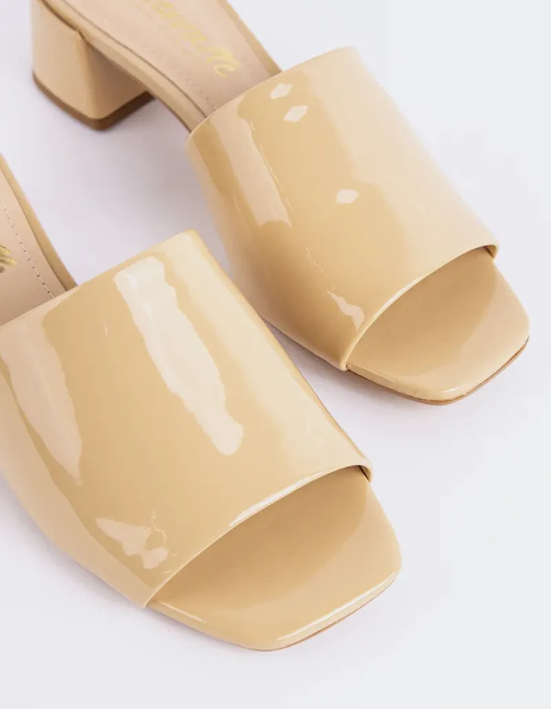 Mid Heels|Mules-L'INTERVALLE Fortunata Nude Naplack
