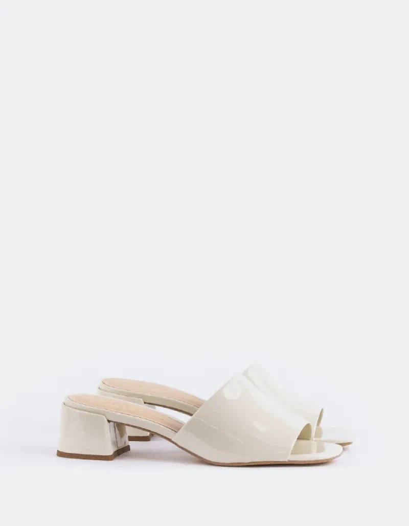 Mid Heels|Mules-L'INTERVALLE Fortunata Off White Naplack
