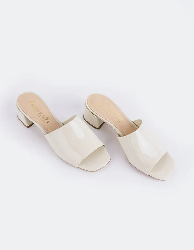 Mid Heels|Mules-L'INTERVALLE Fortunata Off White Naplack