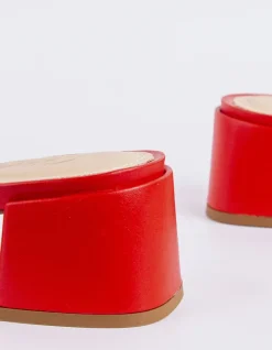 Mid Heels|Mules-L'INTERVALLE Fortunata Red Leather
