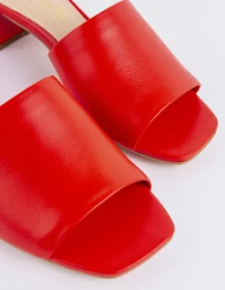Mid Heels|Mules-L'INTERVALLE Fortunata Red Leather