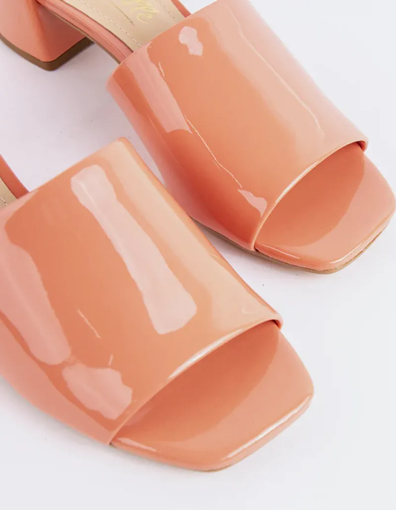 Mid Heels|Mules-L'INTERVALLE Fortunata Salmon Naplack