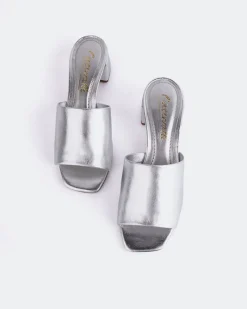 Mid Heels-L'INTERVALLE Fortunata Silver Metal