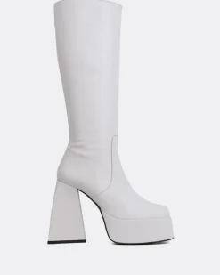 Platform|Tall Boots-L'INTERVALLE Freaky White Leather