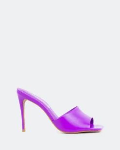 Mules-L'INTERVALLE Fuego, Purple Leather/Cuir Violet