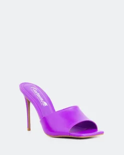 Mules-L'INTERVALLE Fuego, Purple Leather/Cuir Violet