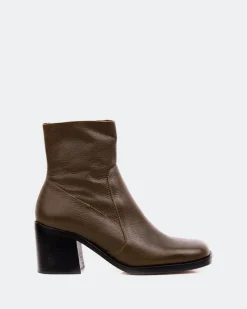Ankle Boots-L'INTERVALLE Furley Khaki Leather