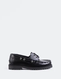 Loafers-L'INTERVALLE Gaia Black Leather