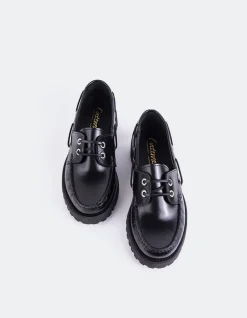 Loafers-L'INTERVALLE Gaia Black Leather