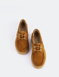Loafers-L'INTERVALLE Gaia Chestnut Suede