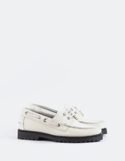 Loafers-L'INTERVALLE Gaia Off White Leather