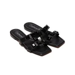 Flats|Mules-L'INTERVALLE Galia Black Leather